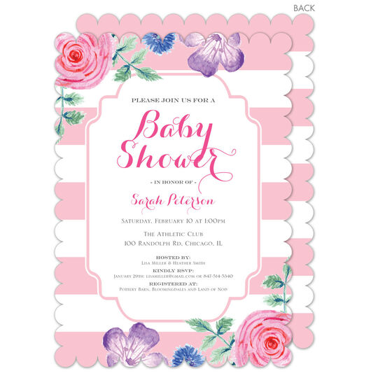Light Pink Vintage Flower Baby Shower Invitations